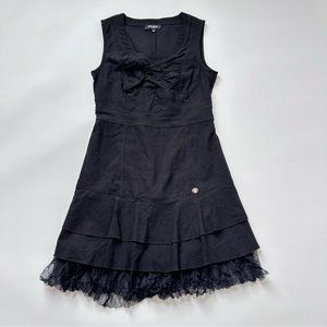 [SOLD] Vintage Y2K Black Bubble Dress with Peplum Pleats Tulle Tutu at the end …